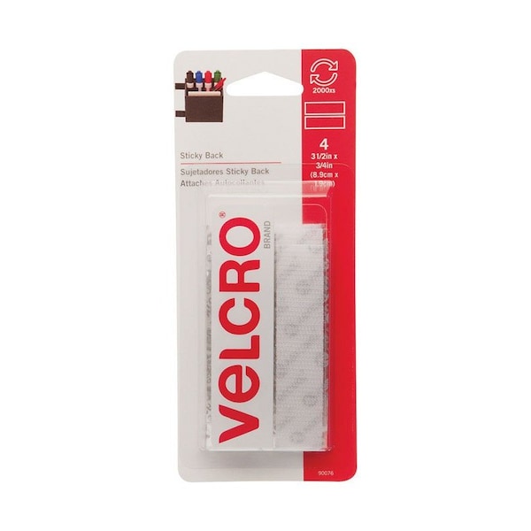 Velcro Brand VELCRO Brand Sticky Back Small/Medium Nylon Hook and Loop Fastener 3-1/2 in. L 4 pk 90076 - main